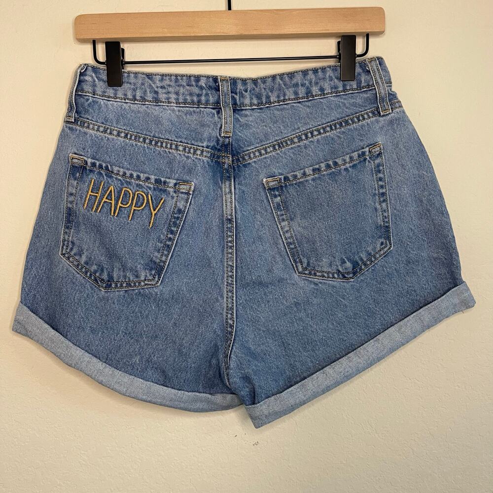 Wild Fable Highest Rise Mom Rolled Cuff Shorts Embroidered - Size 6/28 - Picture 3 of 6